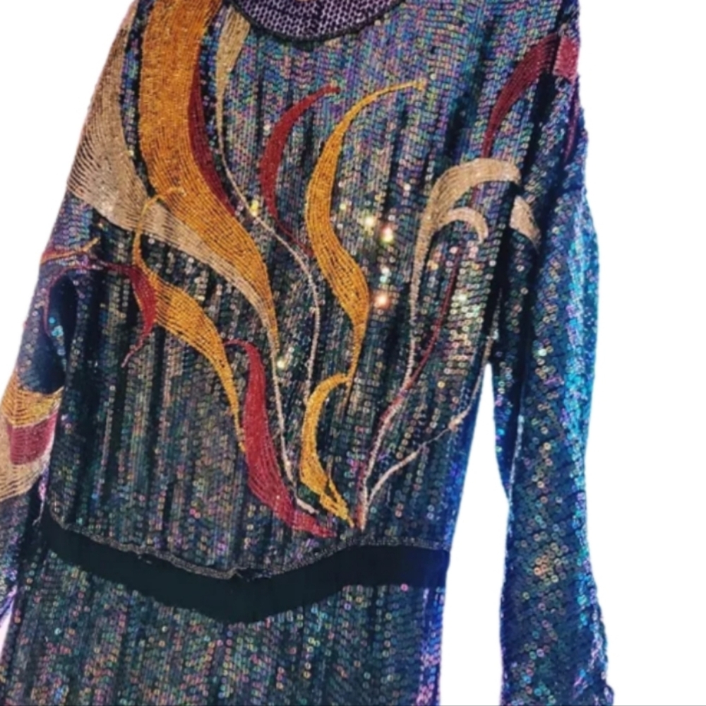 1970s Sequin Jumper Disco Women's Medium Tall